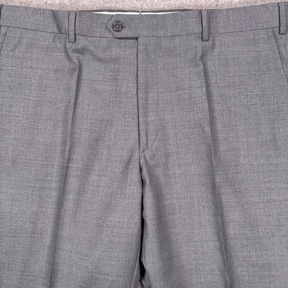 Santorelli Romeo Dress Trousers Pants Mens 40x33 Gray Wool Flat Front Italy - Picture 3 of 8